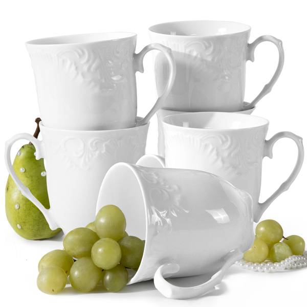 Tassen ROCOCO MARIA 6-tlg Weiß - Porzellan - 11 x 11 x 11 cm