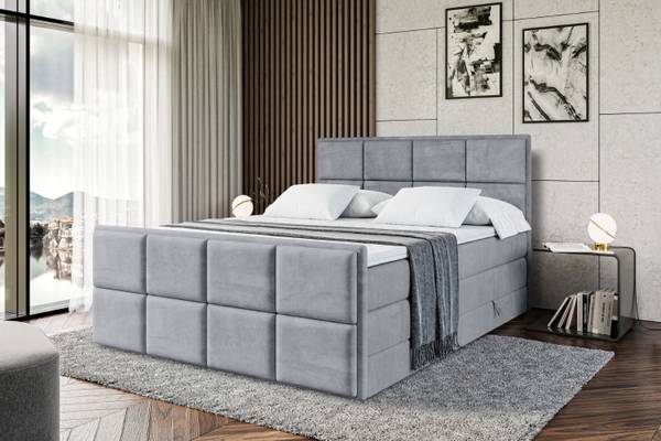 Boxspringbett NOVA-Z KING Grau - Breite: 120 cm