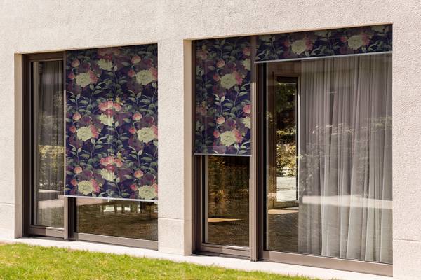 Außenrollo Flora Tenebrae Grün - Textil - 40 x 180 x 1 cm
