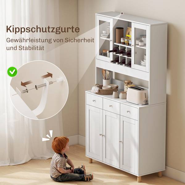 Küchenschrank 83A-397V90WT Weiß - Holzwerkstoff - 40 x 180 x 100 cm
