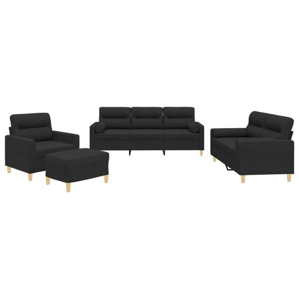 Sofagarnitur 3032154-1 (4-teilig) Schwarz
