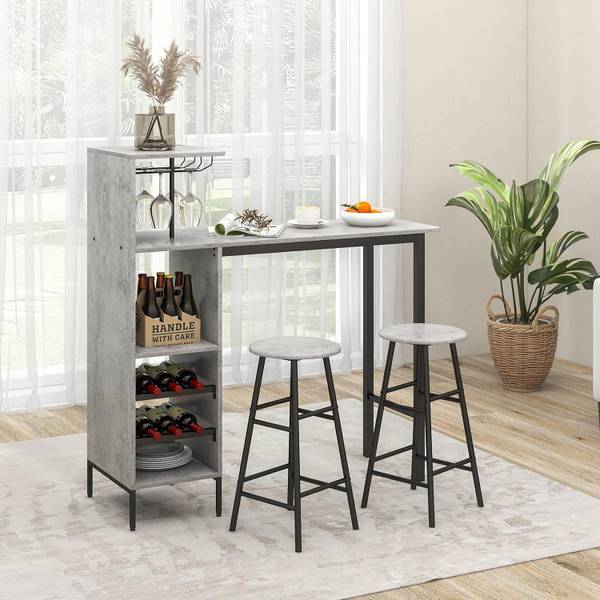 Bartisch Set JV10669(3-teilig) Grau