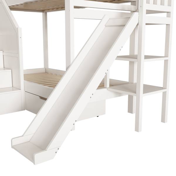 Etagenbett LucyFuny Ⅰ Weiß - Holzwerkstoff - 166 x 162 x 245 cm