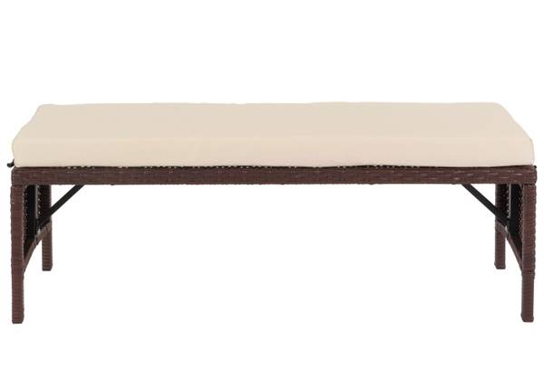 Poly-Rattan Sitzbank G16 Braun - Polyester - Stahl - Polyethylen - 112 x 35 x 30 cm