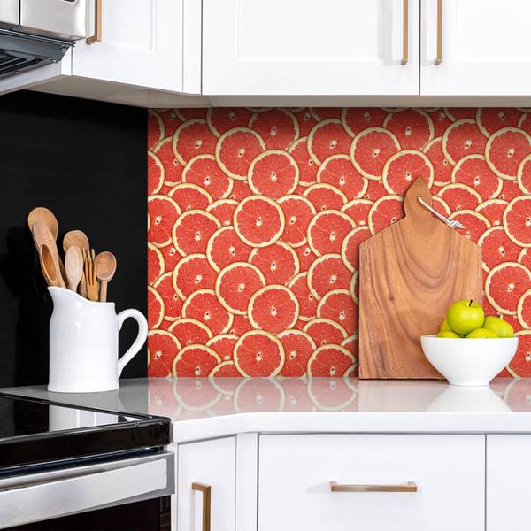 Selbstklebendes Wandpaneel Fruit Rot - Polyester PVC - 100 x 50 x 0 cm