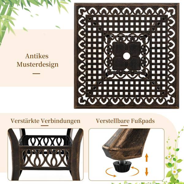 Gartentisch ZB34672OBDE Braun - Metall - 80 x 75 x 80 cm