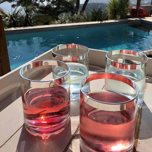 WHISKY GLAS SET MIT FEINSILBERRAND Glas - 8 x 8 x 8 cm