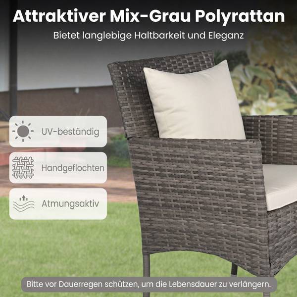 Sitzgruppe TI98234 3-tlg. Beige - Rattan - 550 x 300 x 57 cm