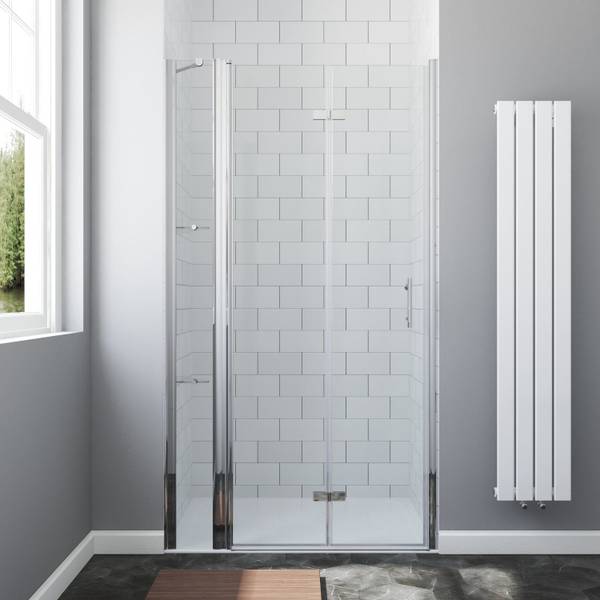 Nischentür faltbar Nano Glas Duschtür Breite: 105 cm