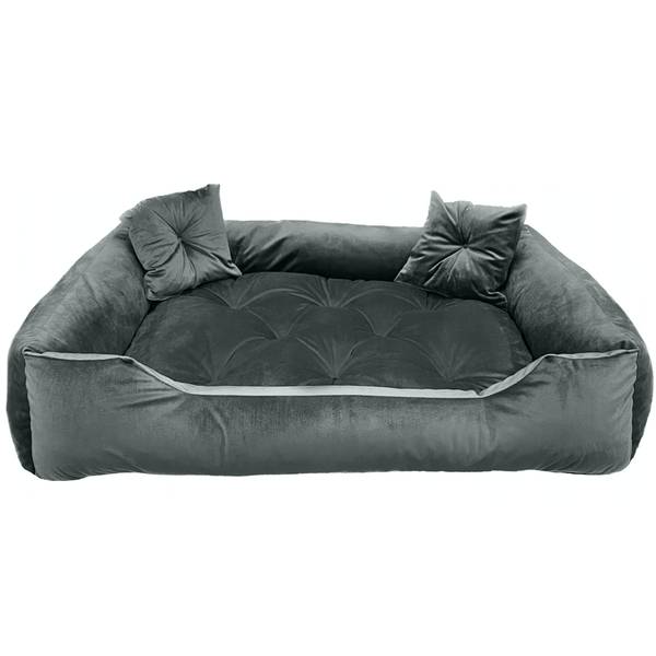 Hundebett VELURS Grau - 70 x 60 cm