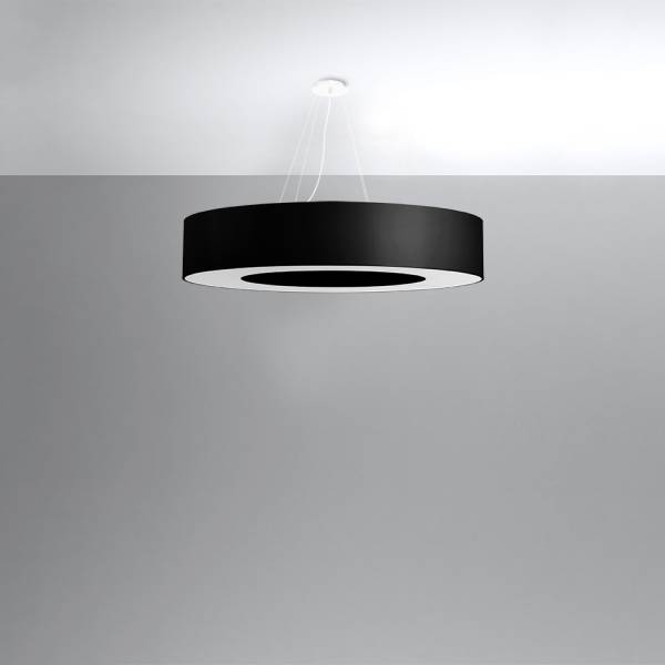 Kronleuchter Saturno Schwarz - Strukturstoff - 90 x 112 x 90 cm