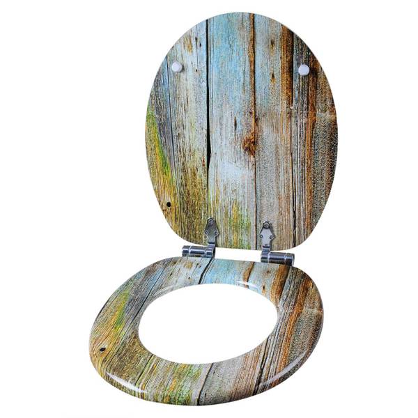 WC-Sitz Merle Blau - Weiß - Edelstahl - 38 x 2 x 44 cm