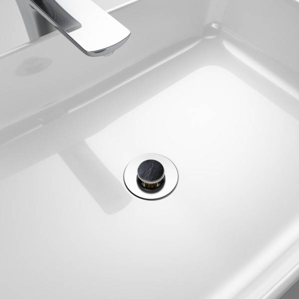 Bondes de lavabo Pop-up Granit Noir - Métal - 6 x 4 x 5 cm