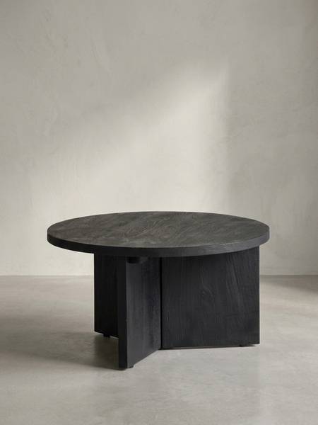 Couchtisch ELORN mit Dreibeingestell Schwarz - Mango - 60 x 33 x 60 cm