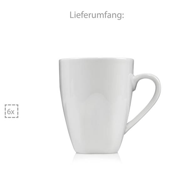 Koffiemokken Bilgola 6-delig wit - porselein - 33 x 11 x 9 cm