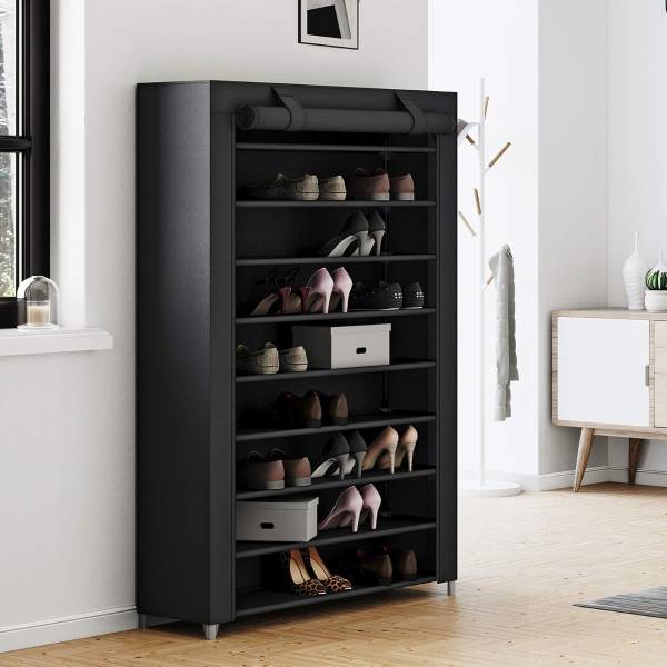 Schuhregal 100653 Schwarz - Stahl - 98 x 16 x 15 cm