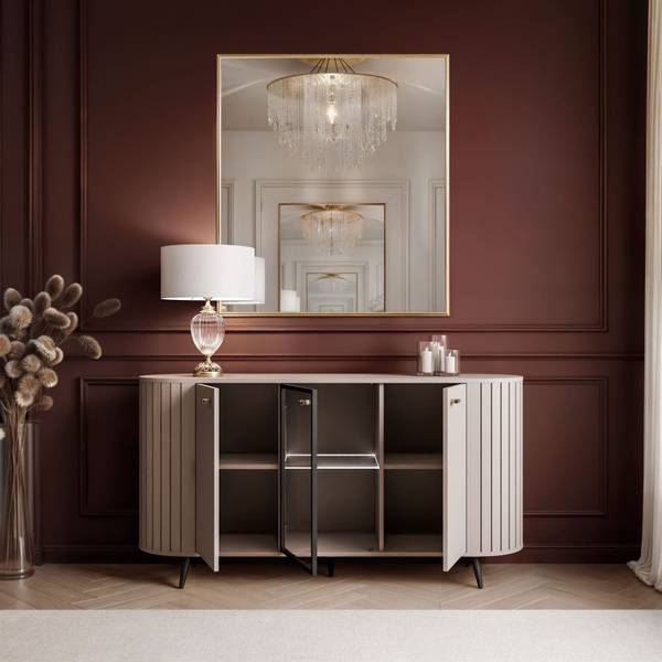 Dressoir ELODIE II 3D beige - zwart