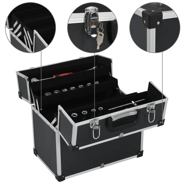 Werkzeugkoffer 91849 Schwarz - Aluminium - ABS - 22 x 34 x 38 cm