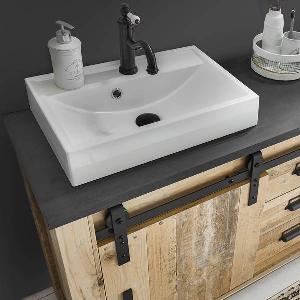 Badmöbel-Set SHELTON-61-153 3er-Set Braun - Holzwerkstoff - 166 x 210 x 43 cm