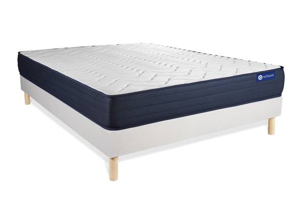 Bettgestell und Matratze Actiflex life Weiß - Massivholz - 130 x 51 x 220 cm