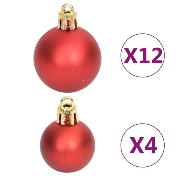 Boules de noël 3028562 (lot de 108) Rot - Weiß - Kunststoff - 1 x 1 x 1 cm