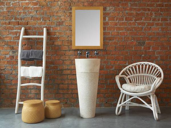 Freistehendes Waschbecken LANTA Creme