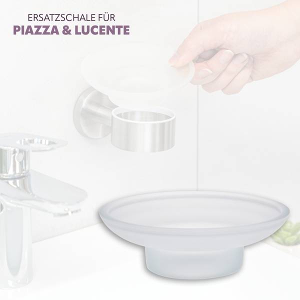 Ersatzseifenschale Piazza / Lucente Weiß - Glas - 11 x 4 x 11 cm