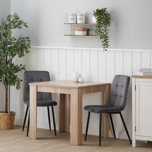 Essgruppe 2757 Braun - Grau - Samt - 80 x 88 x 80 cm