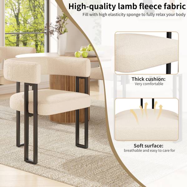 Esszimmerstuhl Astraios 2er-Set Beige - Metall - Textil - 52 x 72 x 54 cm
