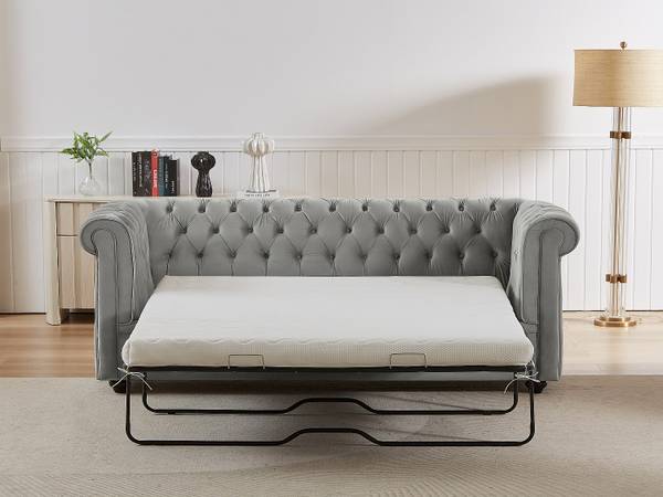 Schlafsofa CHESTERFIELD Hellgrau