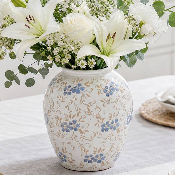 Vase HTD0416 Weiß - Keramik - 21 x 24 x 21 cm