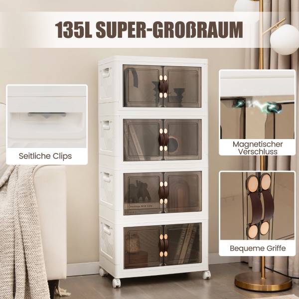 Aufbewahrungsbox JV11934WH Weiß - Kunststoff - 50 x 113 x 32 cm