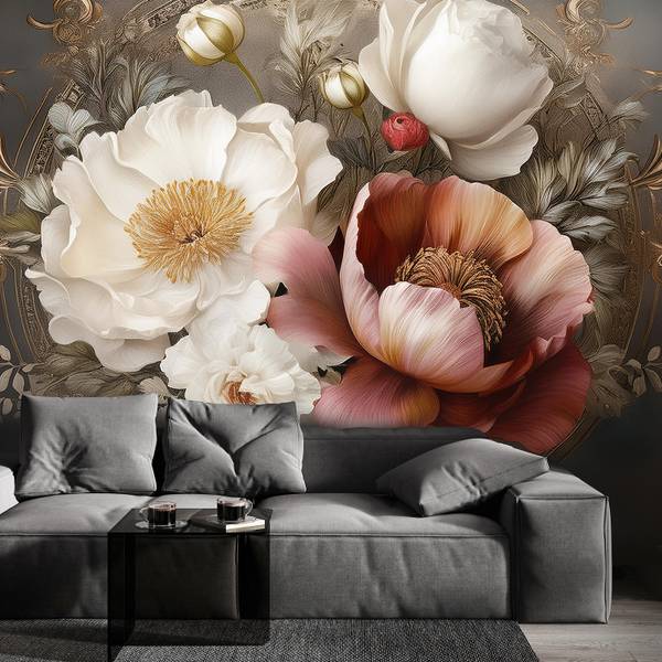 Fototapete Botanicals Blattwerk Blumen 100 x 70 cm