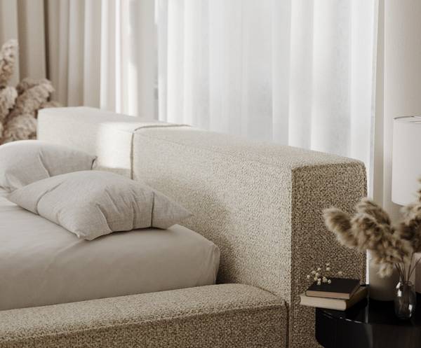Polsterbett CASTO mit Stauraum Blur Beige - Liegefläche Breite: 160 cm