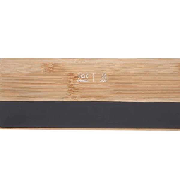 Réveil Changing Colour LED Marron - Bambou - 19 x 7 x 5 cm