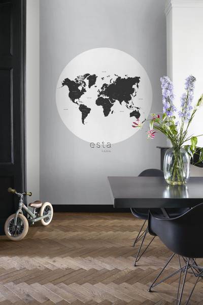 Selbstklebende Wandtattoo 159009 Schwarz - 140 x 140 x 140 cm