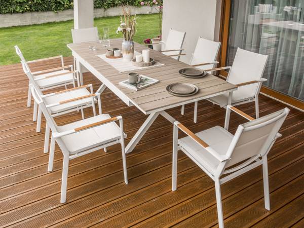 Tuintafel FANES bruin - wit