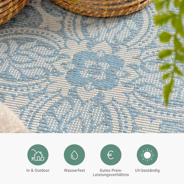 Teppich Summer Oriental Blau - 100 x 100 cm