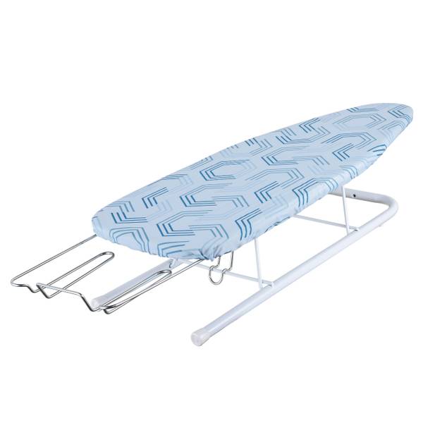 Tischbügelbrett mit Bügeleisenablage Blau - Weiß - Eisen - 93 x 17 x 31 cm