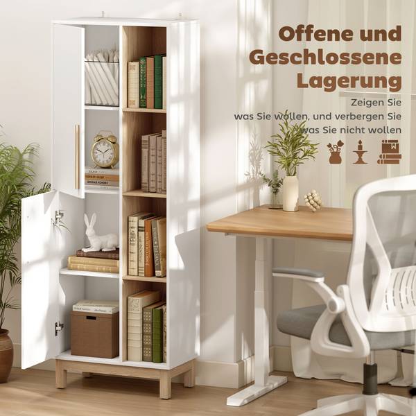 Bücherschrank 836-656V90WT Holzwerkstoff - 35 x 176 x 63 cm