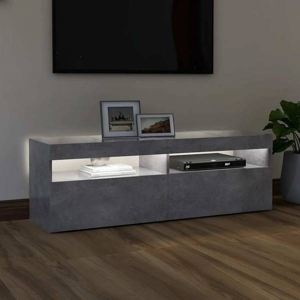 Meuble tv 3008756-1 Imitation béton - Profondeur : 120 cm