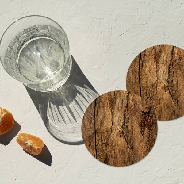 GLASUNTERSETZER Holz-Optik 6er-Set Braun - Kork - 10 x 1 x 10 cm