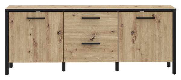 Lowboard KIRIKUS Schwarz - Braun - Holzwerkstoff - 140 x 55 x 41 cm