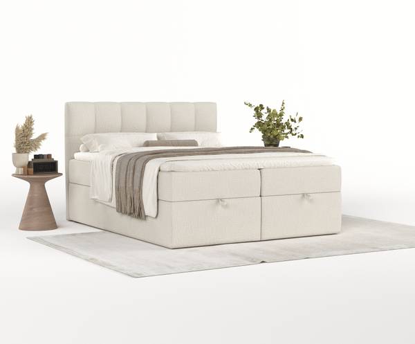 Boxspringbett Shay Beige - H3 - Liegefläche Breite: 160 cm