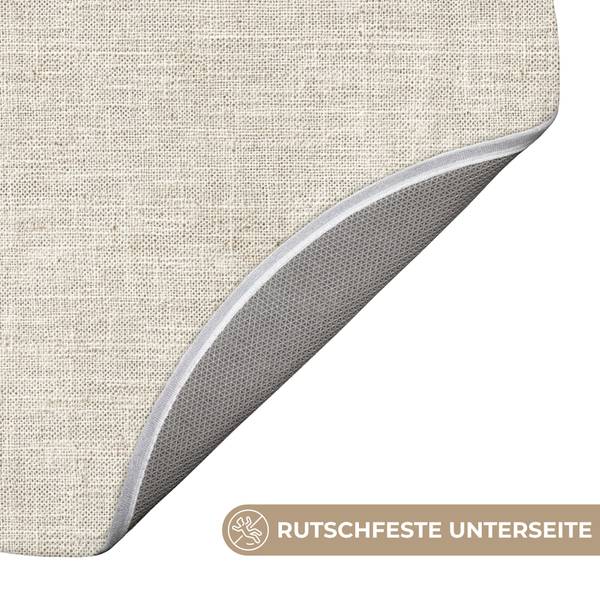 BADEMATTE Leinen Beige - Microfaser - 70 x 70 x 1 cm