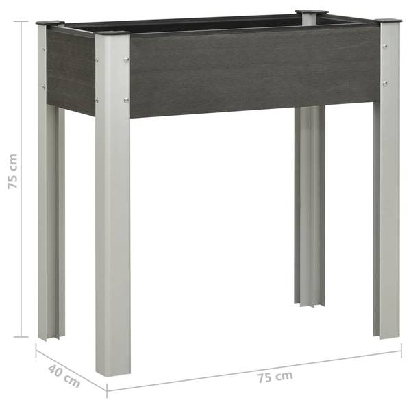 GartenHochbeet M625653 Grau - Kunststoff - 75 x 75 x 40 cm