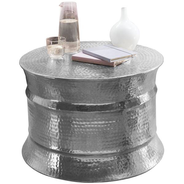 Couchtisch ENNS mit Ringprofil Silber - Aluminium - 62 x 41 x 62 cm