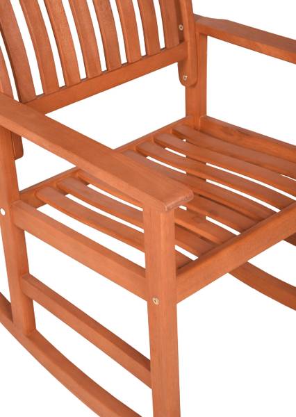 Outdoor-Schaukelstuhl CEDRIC Braun - Massivholz - 62 x 102 x 94 cm