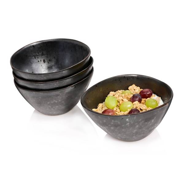 4-tlg. Müslischalen Set Tombey Grau - Stein - 15 x 23 x 16 cm
