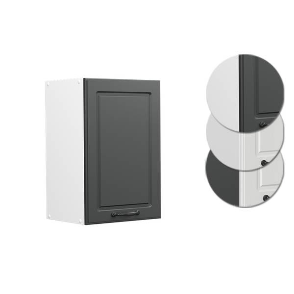 Hängeschrank R-Line 37241 Anthrazit - Eiche Landhaus Dekor - Weiß - Breite: 40 cm